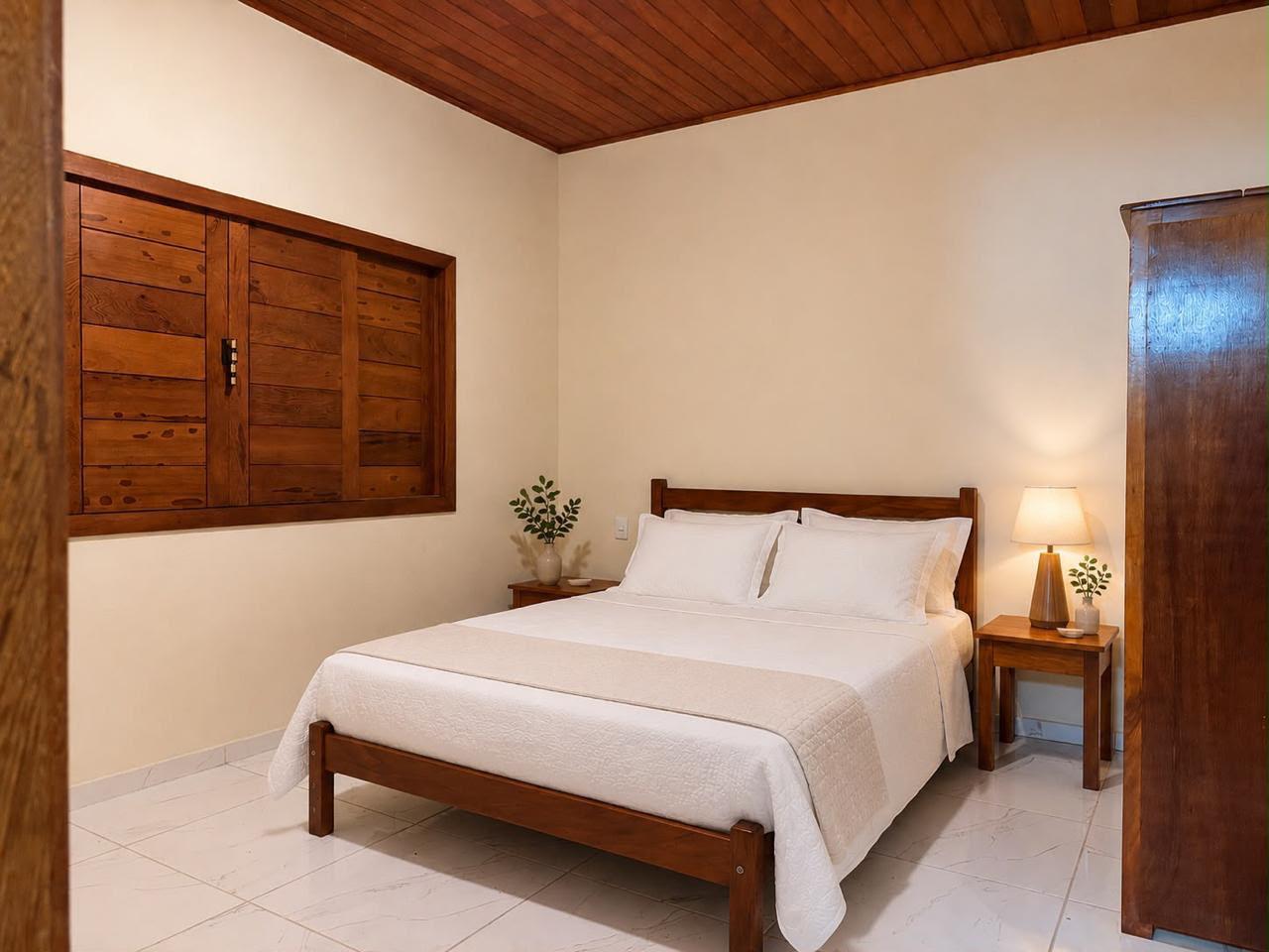 Quarto de um dos chalés